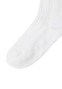 Women's Shiny Knee Socks - White