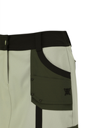Women's Fabric Mix Cargo Skirt - Khaki Beige