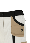 Women's Fabric Mix Cargo Skirt - Light Beige