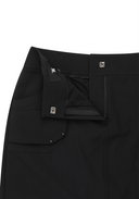 Women's Fabric Mix Cargo Skirt - Black