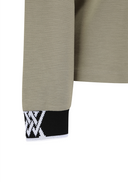 Women's Wide Collar T-Shirt - Khaki Beige