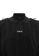 Women's Woven Mix Layered T-Shirt - Black
