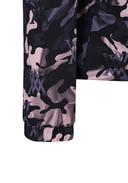 Women's Camo Pattern Hooded T-Shirt Cardigan - Light Pink