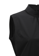 Women's Back Zip Mock Neck Vest - Black