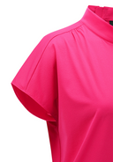 Women's Mock Neck Anorak T-Shirt - Hot Pink