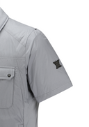 Men's Padded Short Sleeve Shirt Jacket - Light Grey