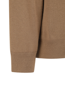 Men's Textured Windproof Half Zip Sweater - Camel