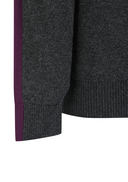 Men's Mock Neck Windproof Two Tone Sweater - Melange Grey