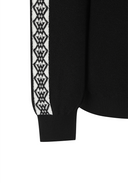 Men's Sleeve Tape Windproof Sweater - Black