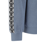 Men's Sleeve Tape Windproof Sweater - Light Blue