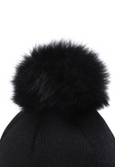 Women's Knit Pom Cap - Black