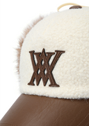 Women's Boucle Leather Cap - Ivory