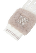 Women's Cold Proof Fur Glove - Ivory
