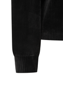 Women's Corduroy Middle Length T-Shirt - Black