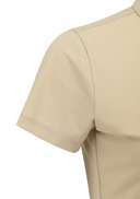 Women's Solid Short Sleeve Collar T-Shirt - Beige