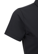 Women's Solid Short Sleeve Collar T-Shirt - Black