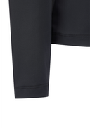 Women's Solid Long Sleeve Collar T-Shirt - Black