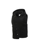 Women's Hooded Utility Padded Vest - Black