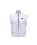 Women's Woven Mixed Knit Vest - White
