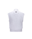 Women's Woven Mixed Knit Vest - White