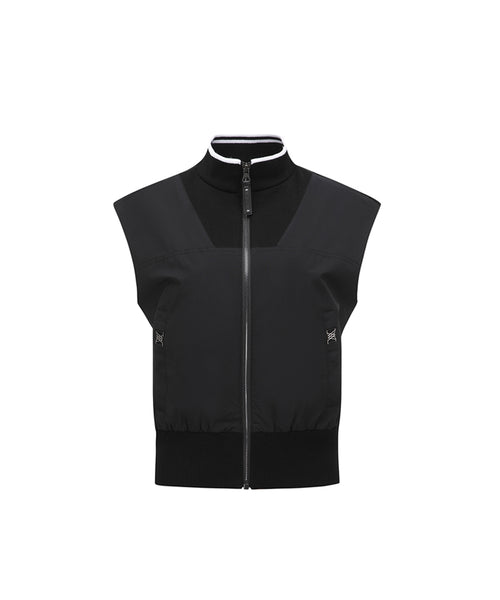 レディースウェア ANEW GOLF WOMEN WOOVEN VEST BLACK ANEW GOLF WOMEN WOOVEN VEST BLACK ANEW GOLF Women's SM Round Neck