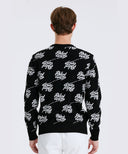 Men's Logo Pattern Jacquard Pullover - Black
