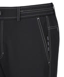 Men's Stitch Point Sraight Long Pants - Black