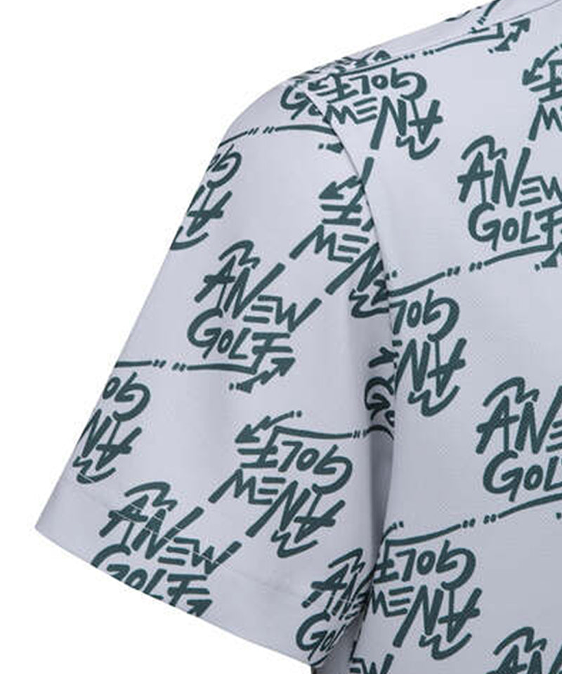 Men's Logo Pattern Short T-Shirt - Gray