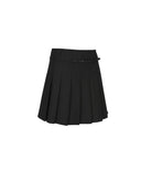 Women's Buckle Point Pleats Skirt - Black