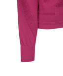 Women's Big Logo Intarsia Zip-Up Cardigan - Pink