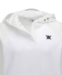 Women's Wooven Blocked Longsleeve Hoodie - White
