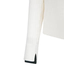 [Signature] Women's Logo Point Cable Sweater - Off-White