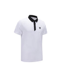 Men Back Fabric Block Short T-Shirt - White