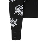 Women's Logo Pattern Jacquard Pullover - Black