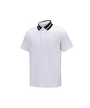 Men's Mesh Block Knit Collar Shot T-Shirt - White