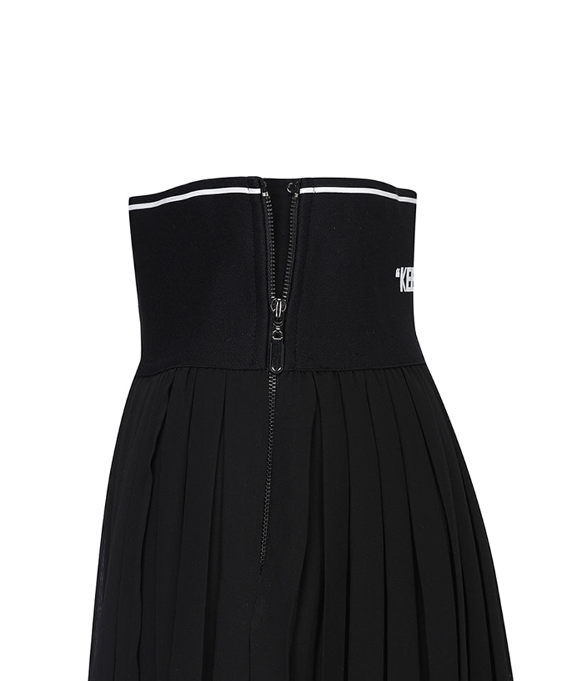 Women's Double Pleated Skirt - Black