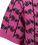 ANEW GOLF Men's SM  Logo Pattern Short Round Sleeve Sweater - Hot Pink