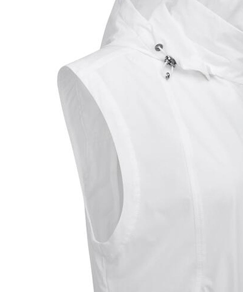 Women's Waist Shirring Hoody Vest - Off  White