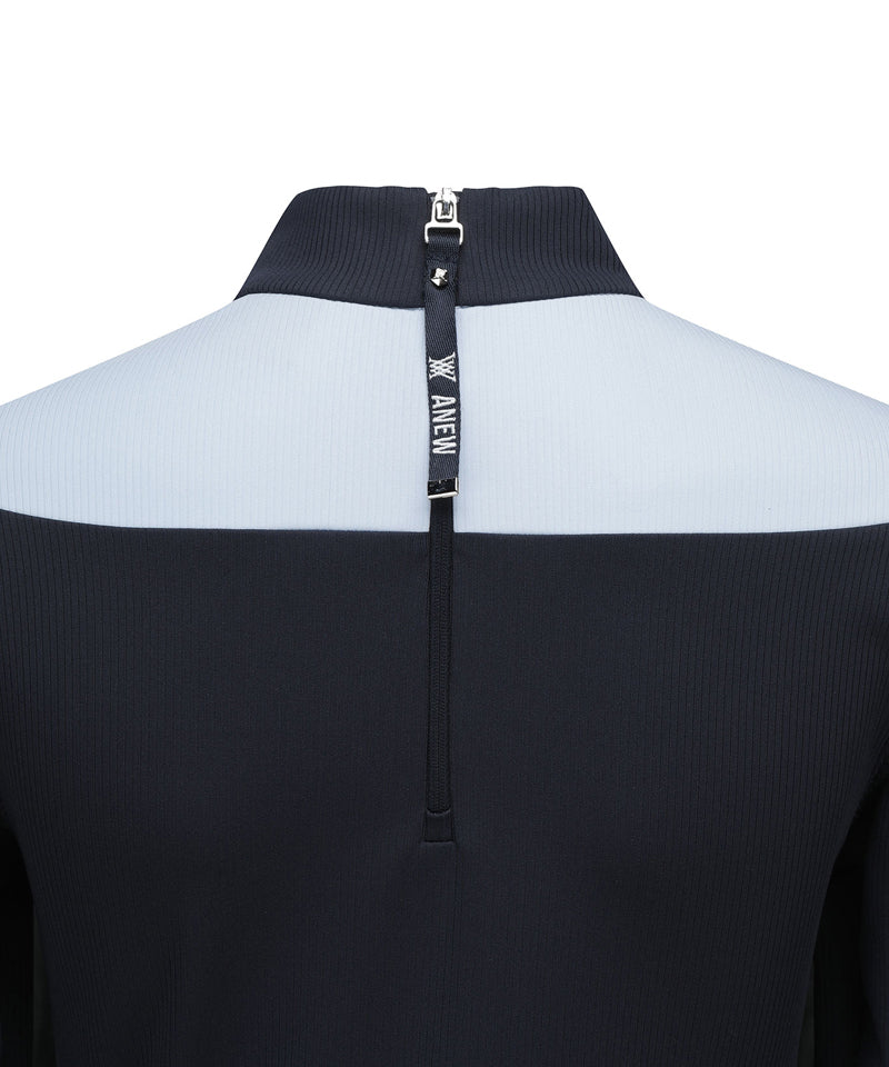 Women's Shoulder Block Long T-Shirt - Navy