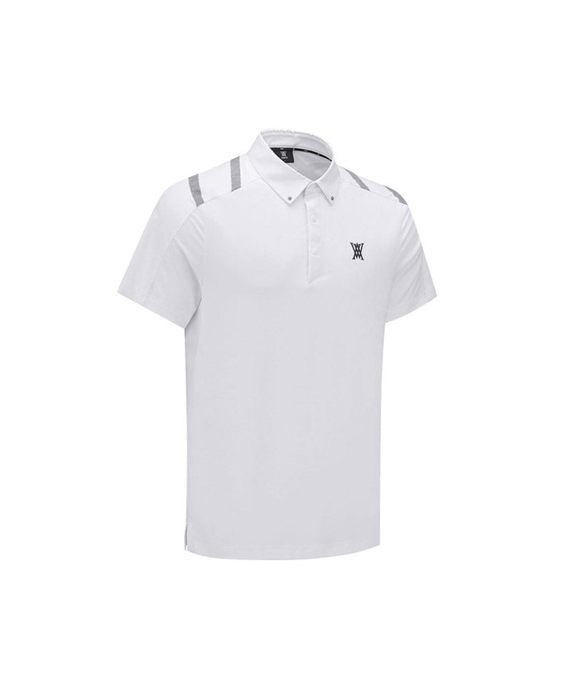 Men Ice Dots Logo Pattern Short T-Shirt - White