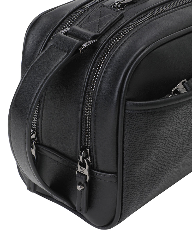 Unisex 3Way Zipper Pouch Bag - Black