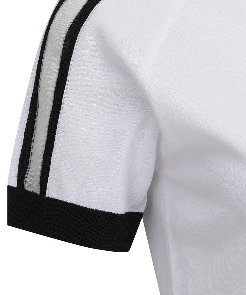 ANEW Golf Women's SM Mesh Patch Short Sleeve Sweater - White