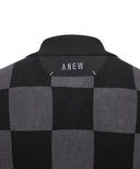 Men's Black Check Board Cardigan - Black