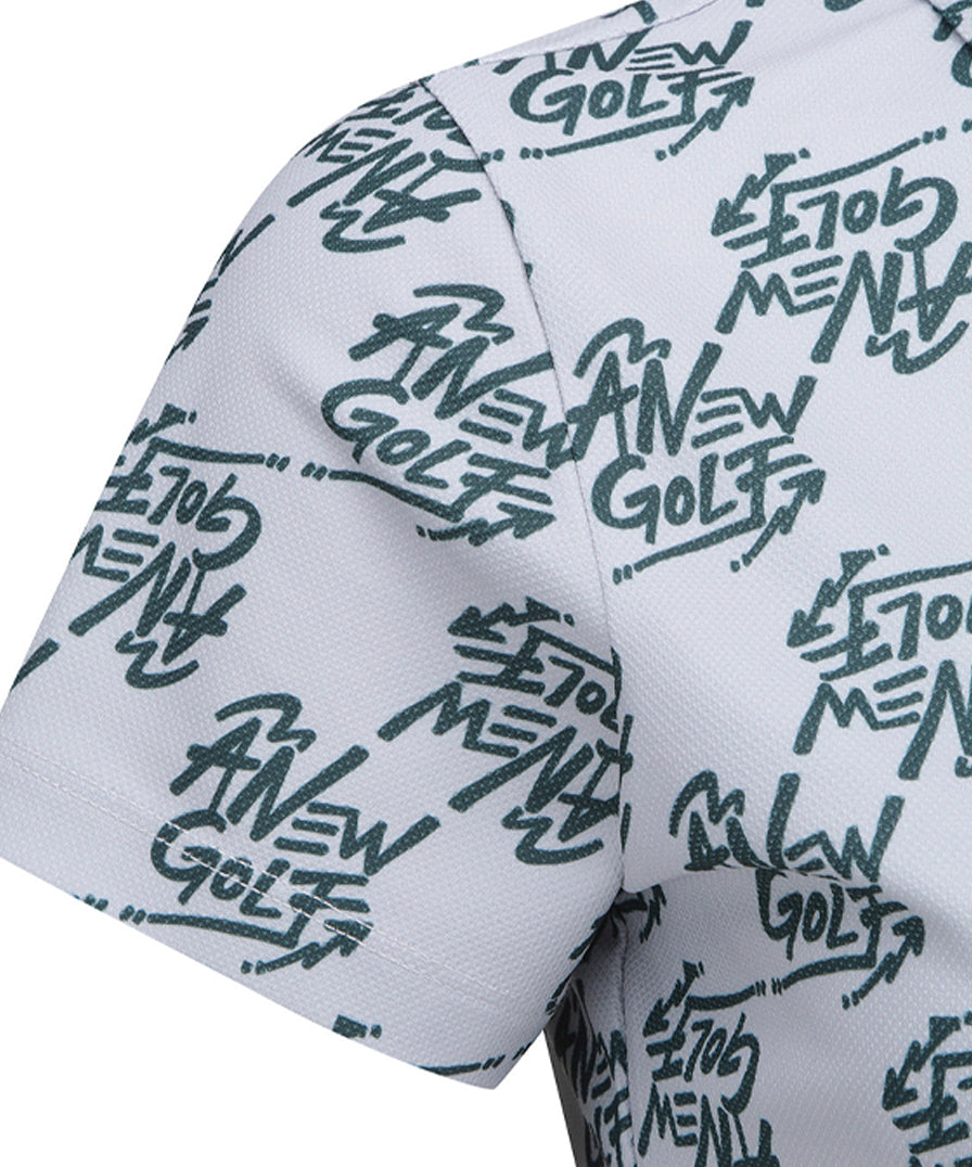 Women's Logo Pattern Short T-Shirt - Gray