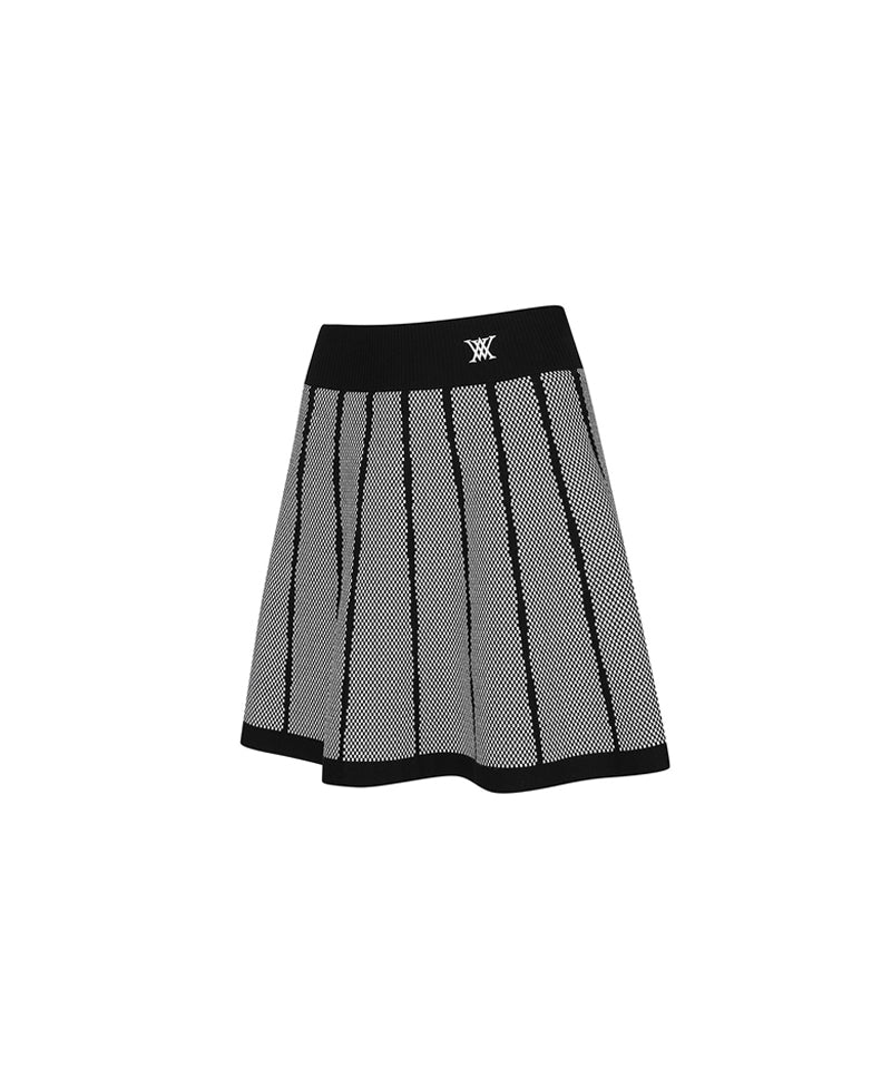 Women's Pattern Knit Skirt - Black