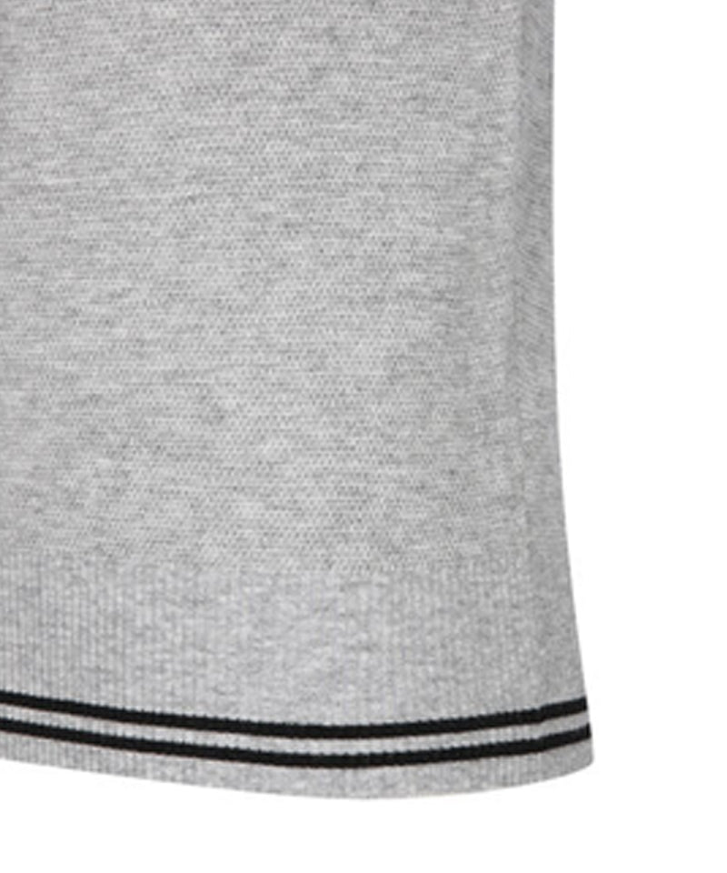 Women's Wide Collar Half Zip-Up Pullover - Mellange Gray
