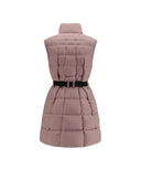 Women's Long Down Vest - Dark Pink