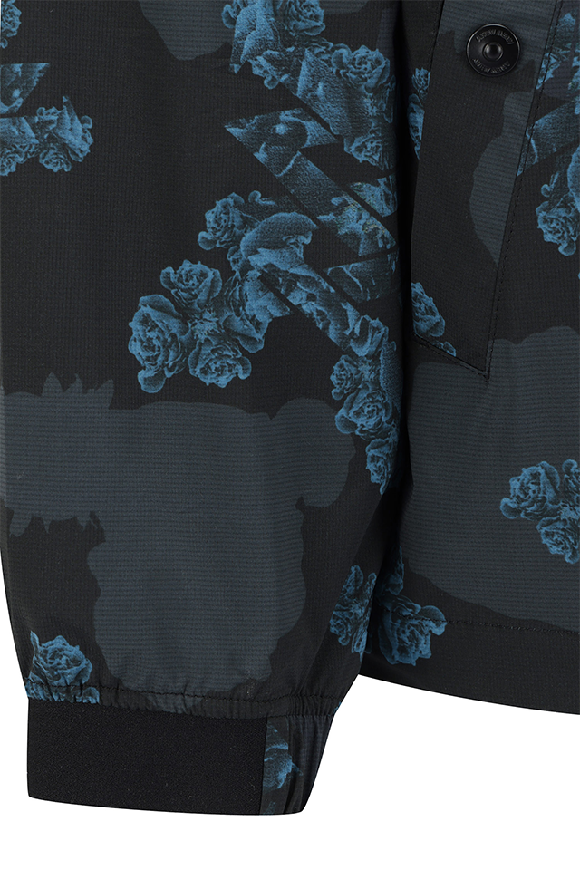 Men's FA Flower Pattern Anorak Jacket - Black