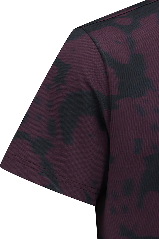 Men's FA Flower Pattern Short T-Shirt - Burgundy
