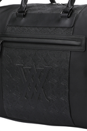 Uni Logo Intaglio Boston Bag - Black